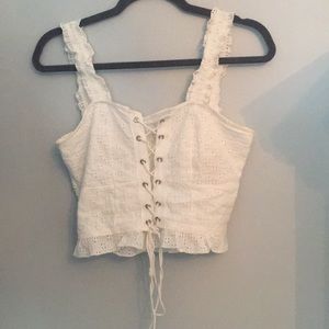 white cropped tank top